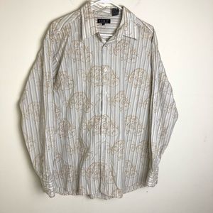 Pronti Sz. XL Pinstripe& Embroidered Shirt